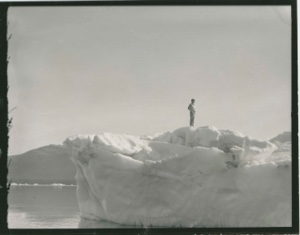 Image: MacMillan standing on iceberg